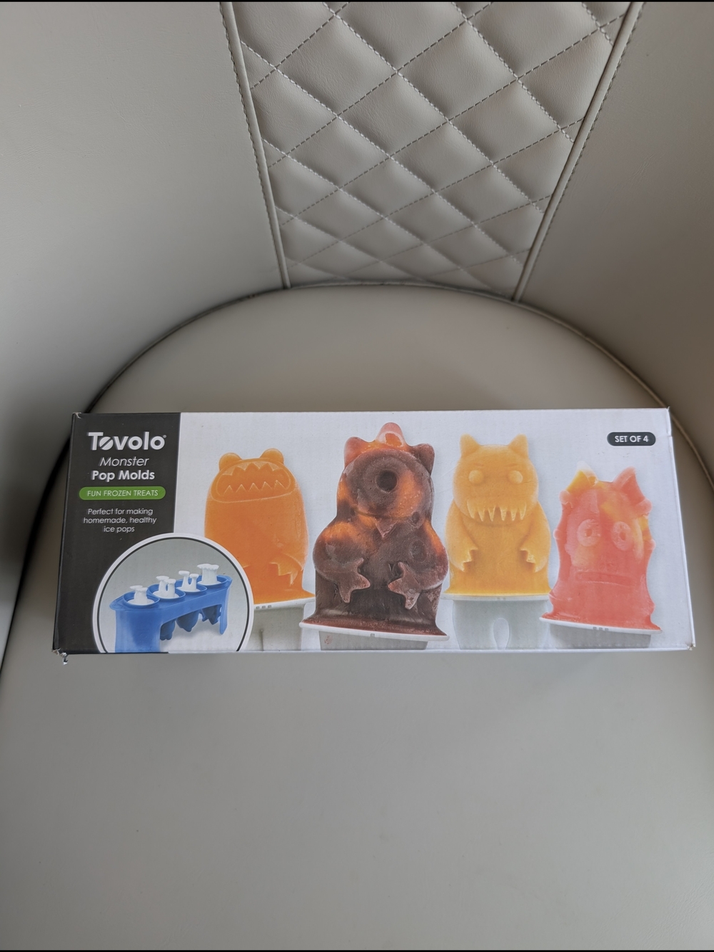 Brand New Monster Pop Molds - White & Orange Monster Ice Pop Set